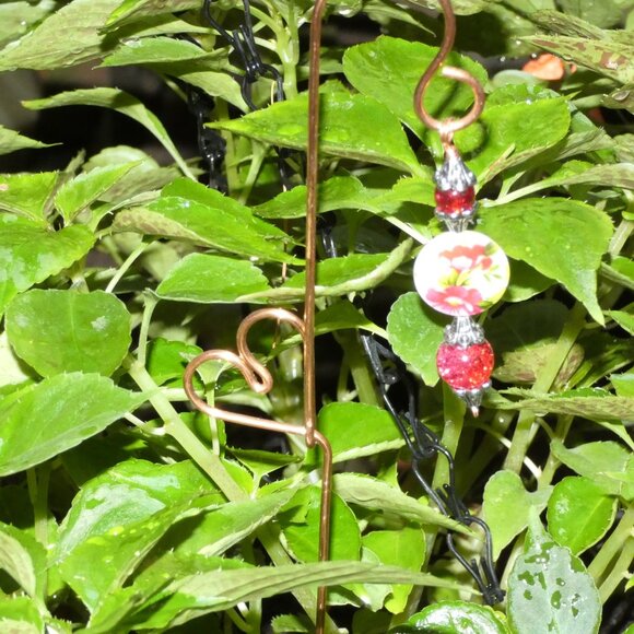 Copper Heart Plant Stake for Indoor or Outdoor Plant Decoration, Yard Art, - Picture 4 of 12